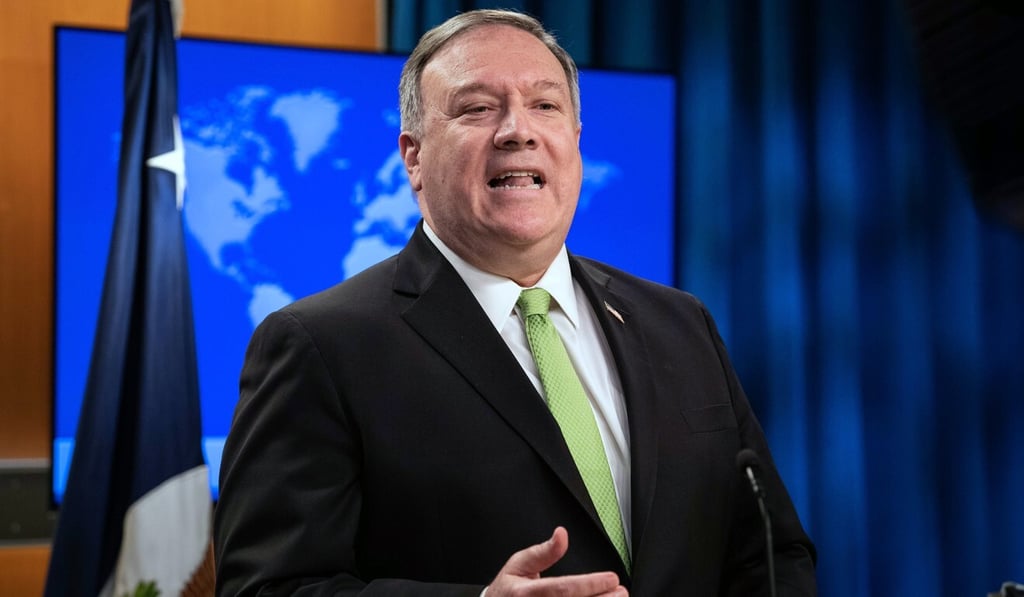 US Secretary of State Mike Pompeo speaks during a press briefing at the State Department in Washington on May 20. Photo: AP US Secretary of State Mike Pompeo speaks during a press briefing at the State Department in Washington on May 20. Photo: AP