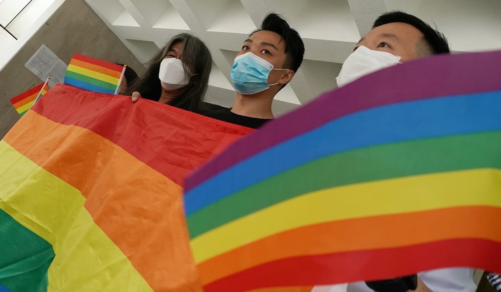 From left to right: Activist Leung Kwok-hung, Jimmy Sham and lawmaker Raymond Chan attend the High Court hearing. Photo: Felix Wong