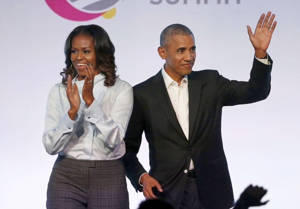 Former president Barack Obama and first lady Michelle. Photo: AP
