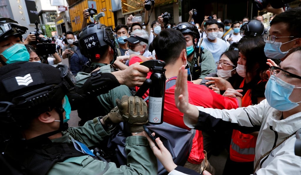 The Chinese foreign ministry said Hong Kong police had been “very restrained” in comparison with the US police. Photo: Reuters