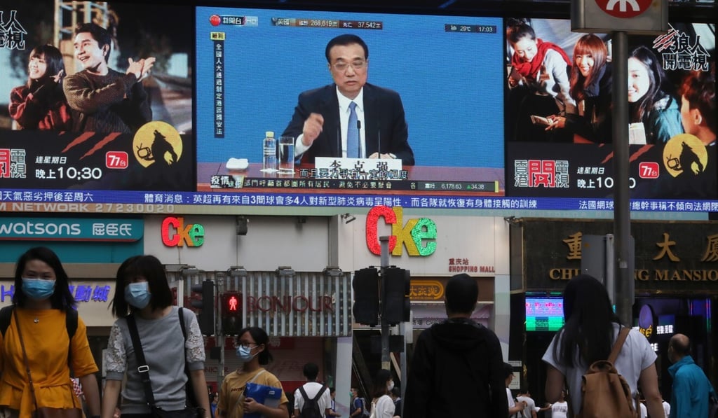 Premier Li Keqiang in a live broadcast of a press conference after the National People’s Congress meeting. Photo: Dickson Lee Premier Li Keqiang in a live broadcast of a press conference after the National People’s Congress meeting. Photo: Dickson Lee