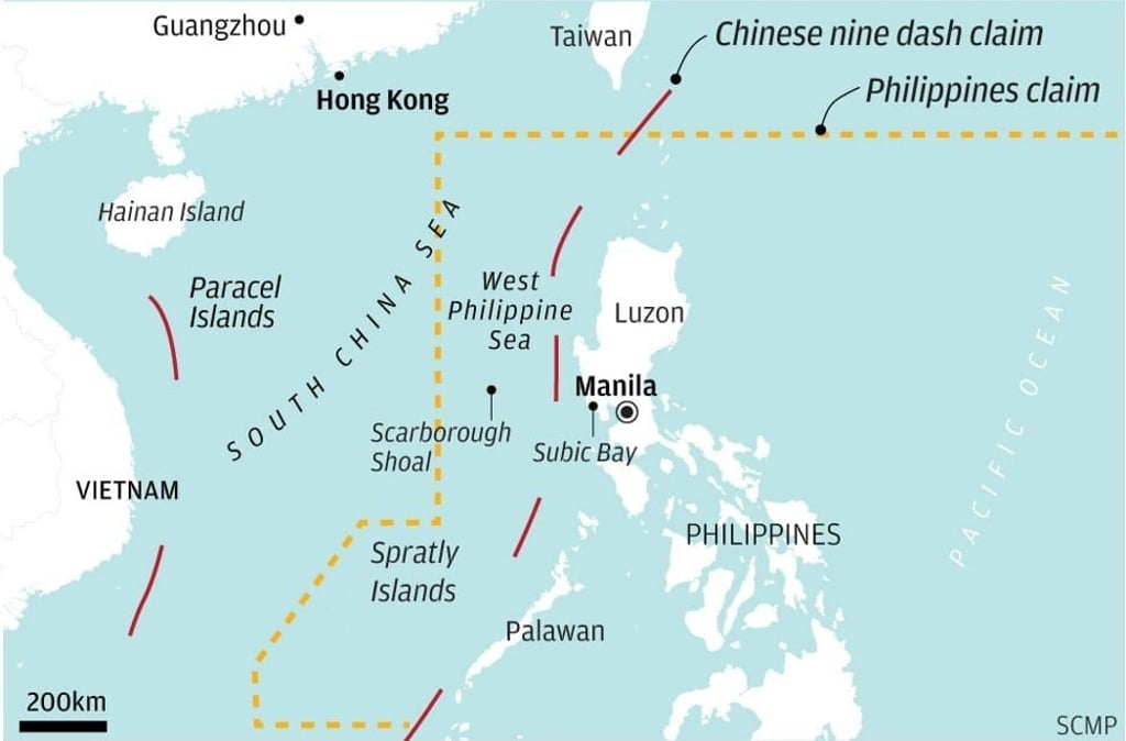 The Philippines and China’s overlapping claims. Graphic: SCMP The Philippines and China’s overlapping claims. Graphic: SCMP