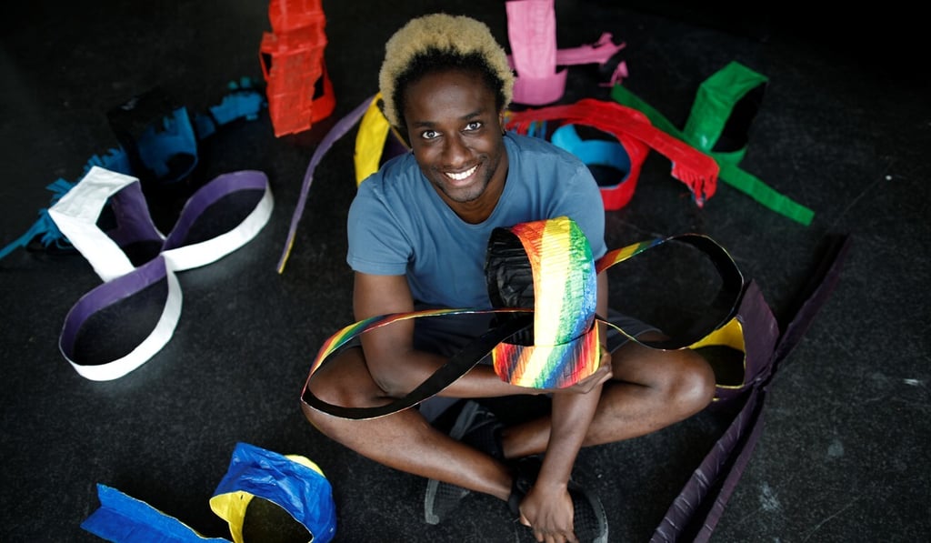 Dominique Pouzol, artist and creator of the “deconfinement hats” to be worn at the 59 Rivoli gallery in Paris. Photo: Reuters Dominique Pouzol, artist and creator of the “deconfinement hats” to be worn at the 59 Rivoli gallery in Paris. Photo: Reuters