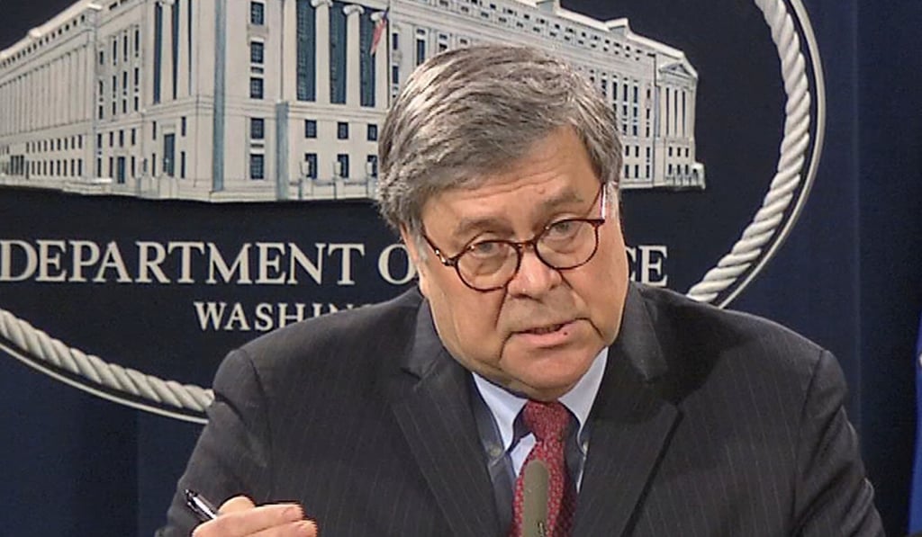 US Attorney General William Barr. Photo: Reuters