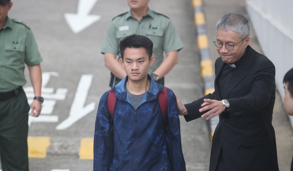 Murder suspect Chan Tong-kai (left) with Reverend Canon Peter Koon. Photo: Winson Wong Murder suspect Chan Tong-kai (left) with Reverend Canon Peter Koon. Photo: Winson Wong