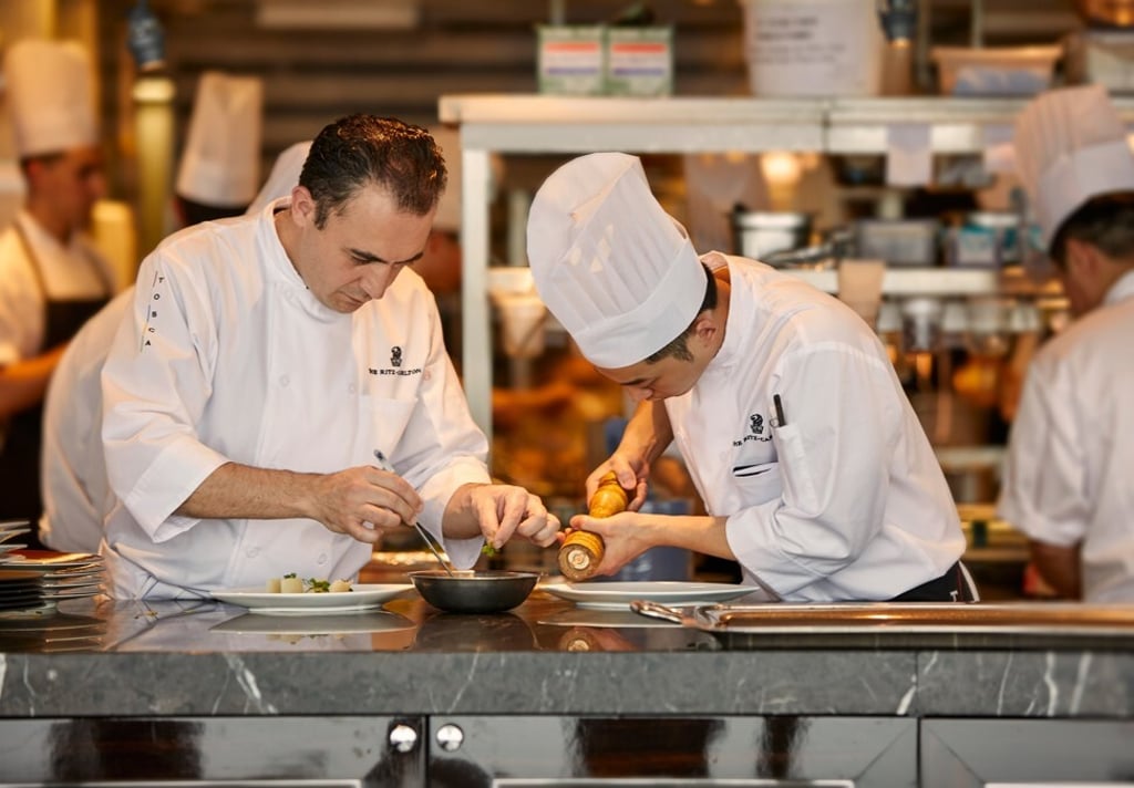 Angelo Agliano (left), director of Michelin-starred Tosca di Angelo. Photo: Ritz-Carlton