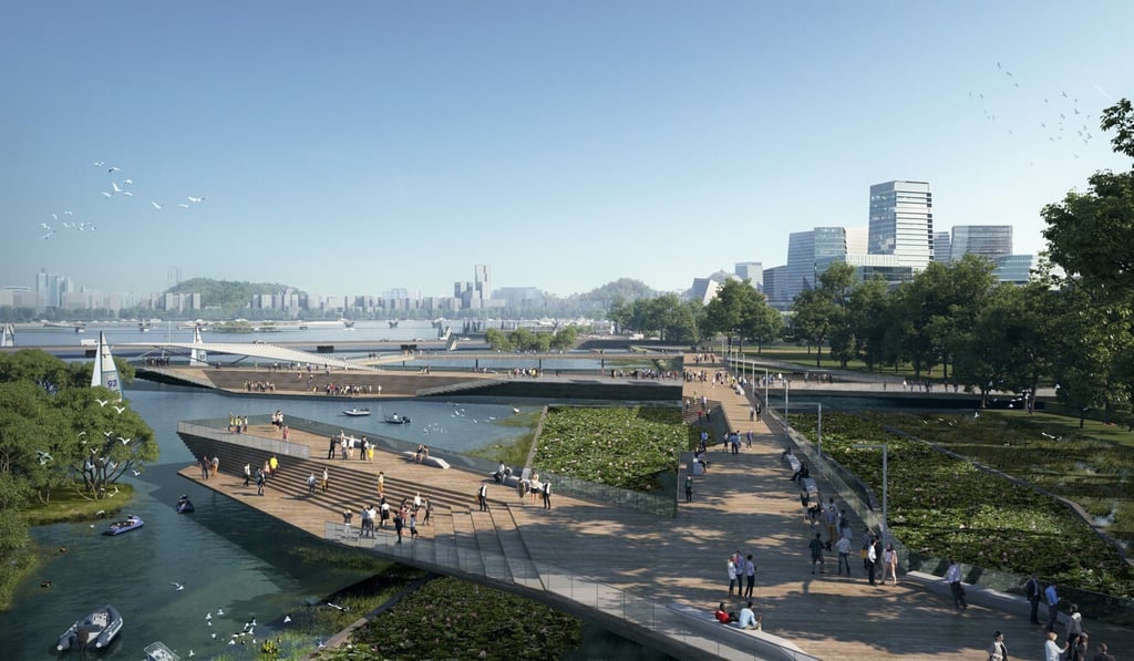 Tencent’s Net City will be an interconnected project encompassing office buildings, residential and public space, in Shenzhen. Photo: Handout Tencent’s Net City will be an interconnected project encompassing office buildings, residential and public space, in Shenzhen. Photo: Handout