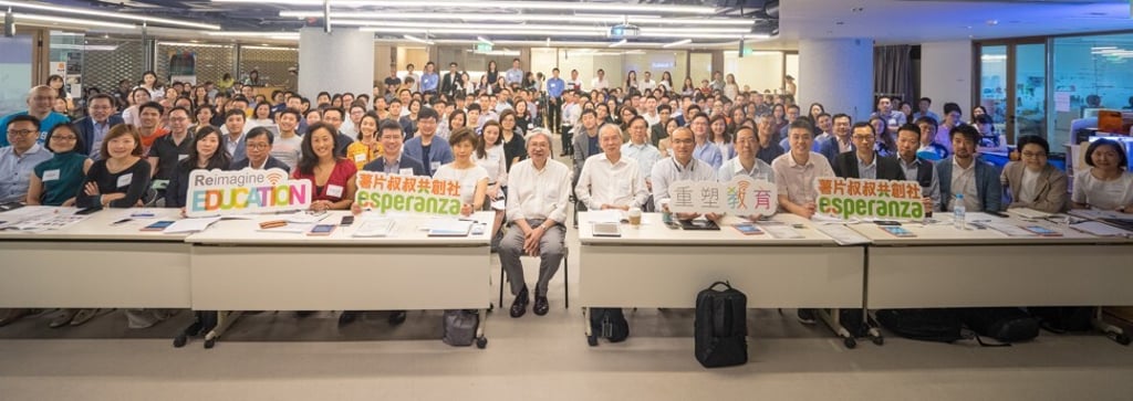 John Tsang (centre), Hong Kong’s former financial secretary, has founded the non-profit organisation, Esperanza, with the mission to “build communities of kindred spirits to reimagine and co-create how we learn, live and work”. Education is the first area being looked at.