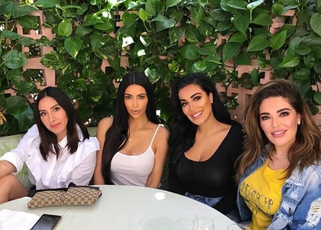 Huda and Mona Kattan with Kim Kardashian and a friend during a trip to LA. Photo: Instagram Huda and Mona Kattan with Kim Kardashian and a friend during a trip to LA. Photo: Instagram