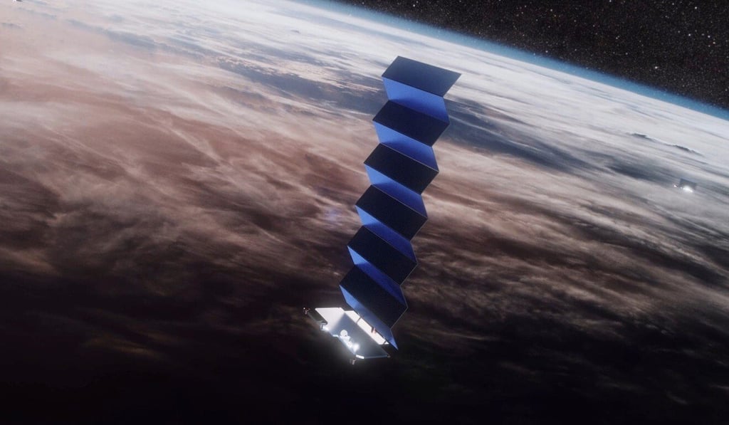 A rendering of a Starlink satellite in low Earth orbit. (Picture: SpaceX)