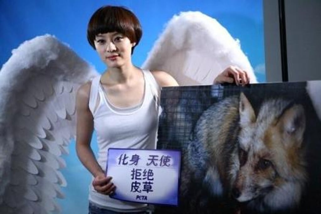 Sun Li was once the face of Peta Asia’s anti-fur campaign. Photo: Peta
