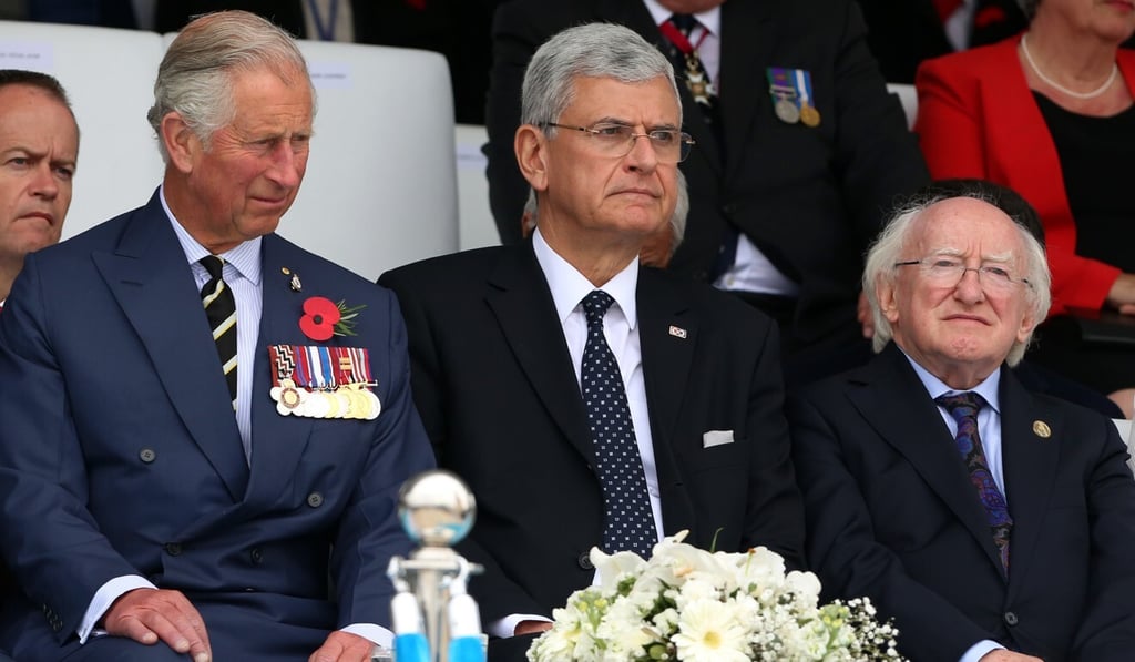 Turkish diplomat Volkan Bozkir (far right, with Britain’s Prince Charles (left) and Iish President Michael Higgins), has been elected president of the 75th session of the UN General Assembly. Photo: AP