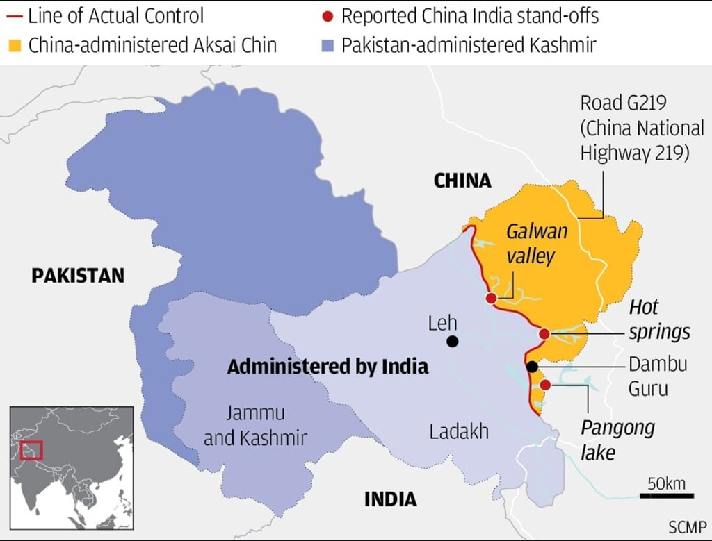 Map of the China-India border