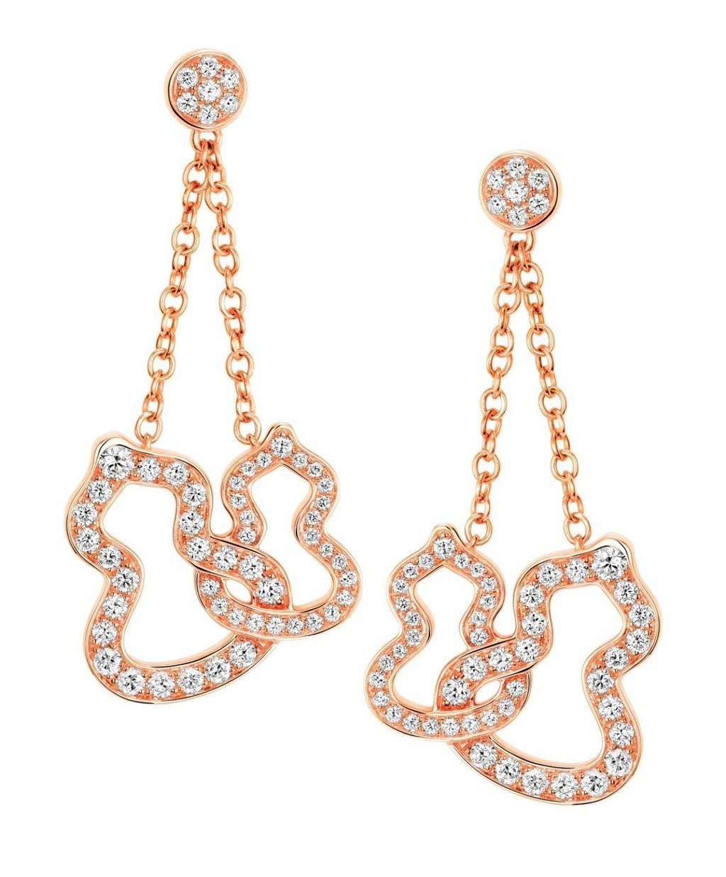 Double Wulu earrings in 18-carat rose gold with diamonds. Photo: Qeelin