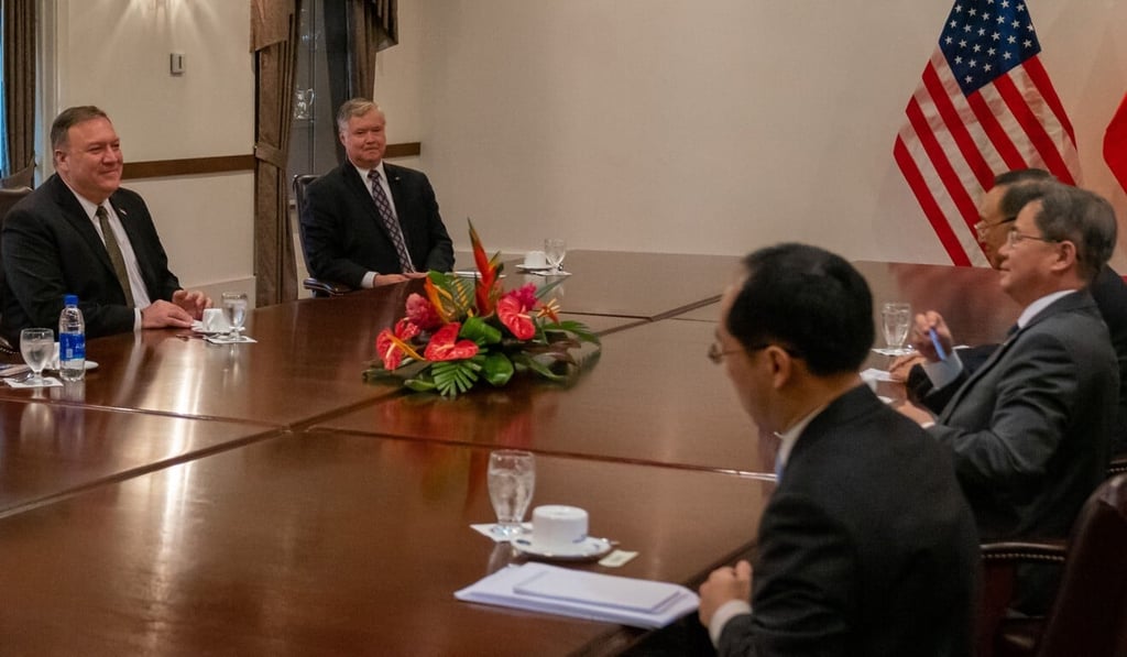 US Secretary of State Mike Pompeo last week hosted a working meeting with a delegation that included China’s top diplomat, Yang Jiechi. Photo: Ron Przysucha/US Department of State