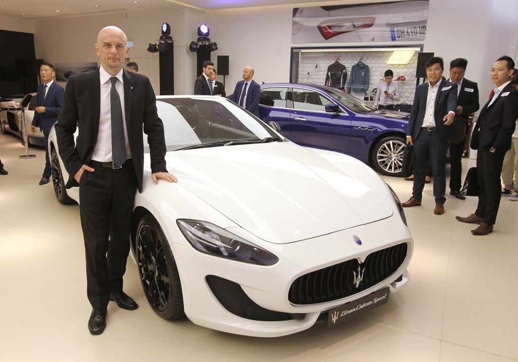Mirko Bordiga, managing director of Maserati Greater China, at the opening of a new Hong Kong showroom. Photo: SCMP