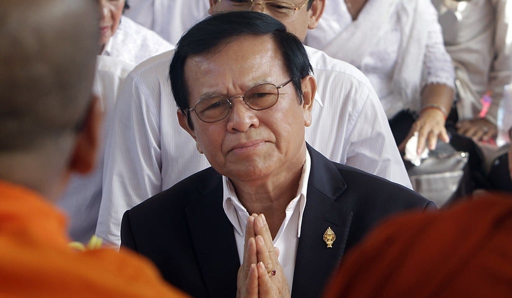 Kem Sokha, leader of the Cambodia National Rescue Party, prays during a Buddhist ceremony in Phnom Penh in 2017. Photo: AP