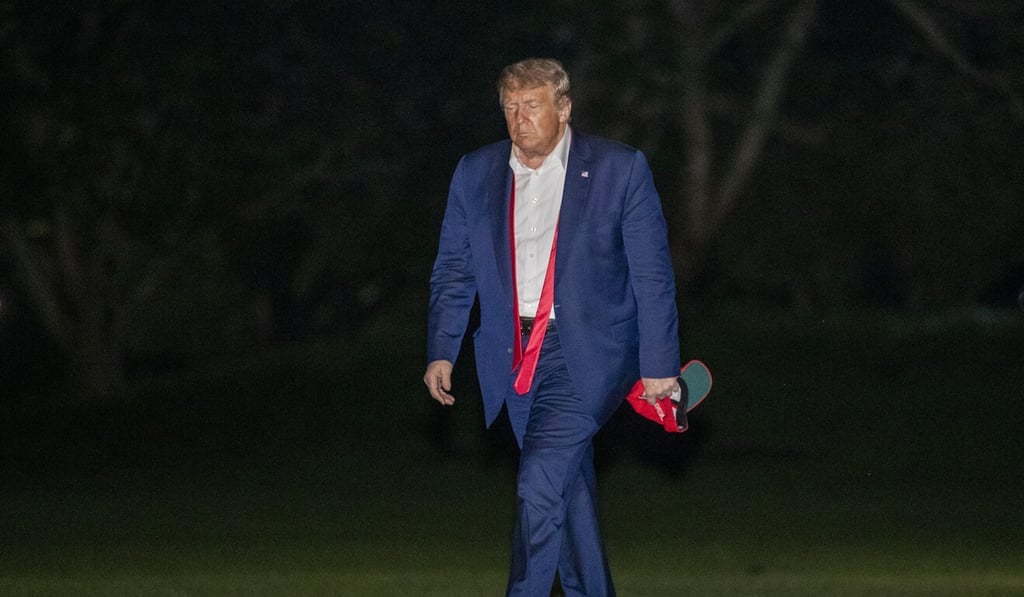 President Donald Trump returns to the White House after the rally. Photo: AP