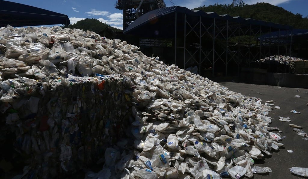 Scrap plastic collected at a recycling factory in Lung Kwu Tan. Photo: Jonathan Wong