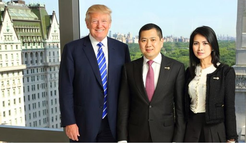 Donald Trump with MNC Group CEO Hary Tanoesoedibjo and his wife Liliana at the signing ceremony of the venture in August 2015. Photo: Handout Donald Trump with MNC Group CEO Hary Tanoesoedibjo and his wife Liliana at the signing ceremony of the venture in August 2015. Photo: Handout