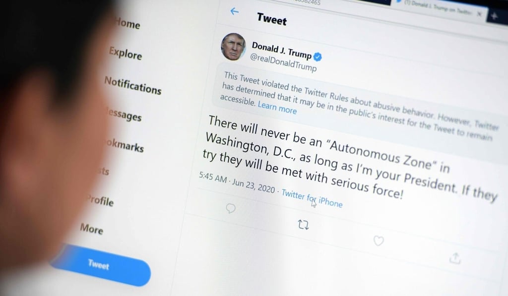 Twitter hid a tweet from President Donald Trump for violating the company’s policies regarding threats of harm. Photo: AFP