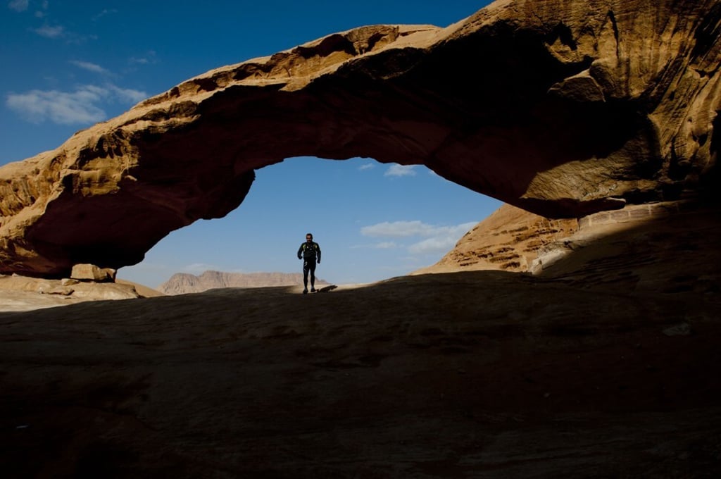 Writer Andrea Oschetti runs a marathon in Jordan. Photo: Andrea Oschetti