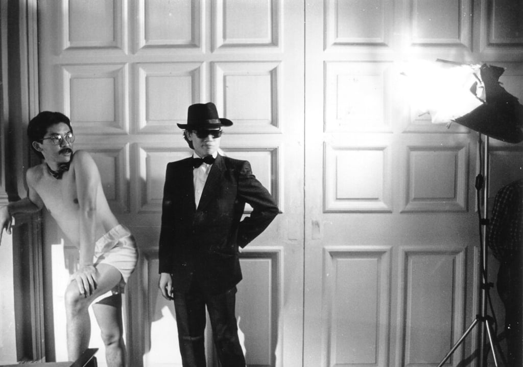 George Lam (left) waits in his underwear for shooting to begin on a movie set. Photo: Lo Yuk-ying.