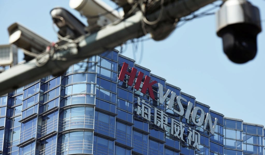Surveillance cameras are seen near the headquarters of Chinese video surveillance firm Hikvision in Hangzhou in May 2019. Photo: Reuters