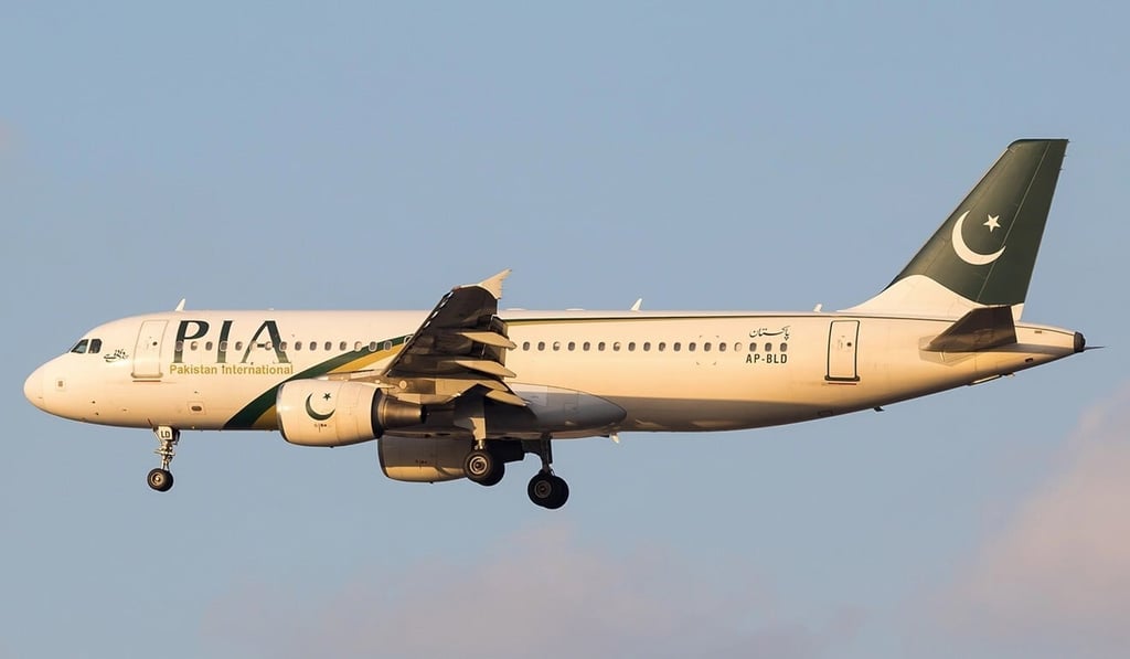 A Pakistan International Airlines plane is seen at Dubai International Airport. Photo: EPA A Pakistan International Airlines plane is seen at Dubai International Airport. Photo: EPA