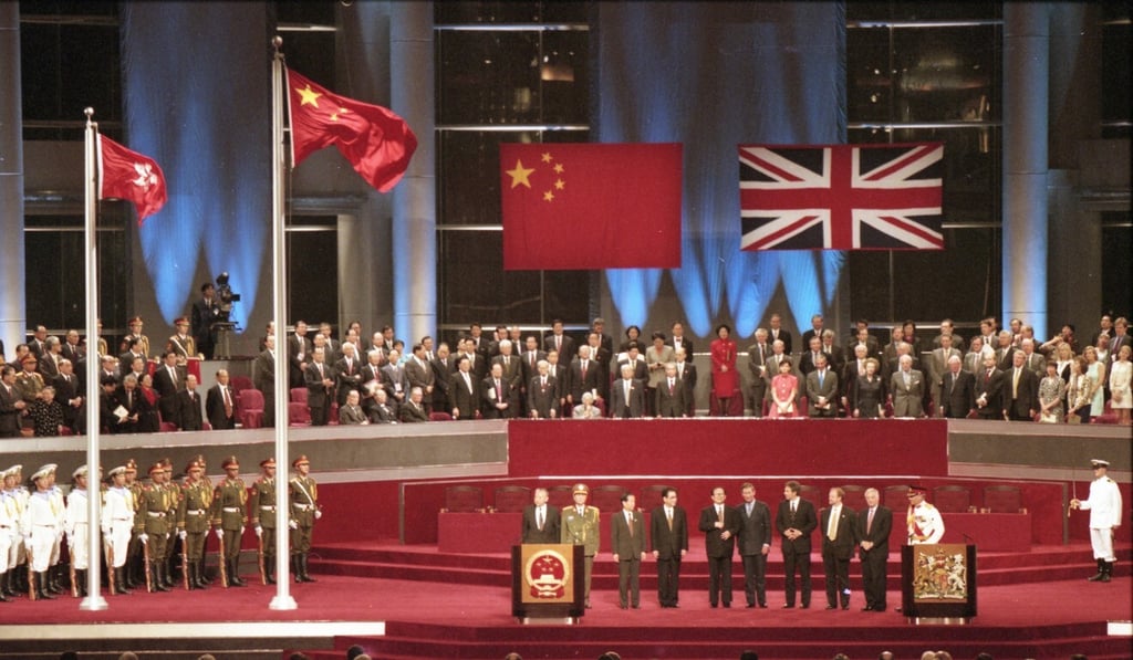 Jiang Zemin shakes hands with Prince Charles at the Hong Kong handover ceremony in 1997. Photo: Robert Ng Jiang Zemin shakes hands with Prince Charles at the Hong Kong handover ceremony in 1997. Photo: Robert Ng