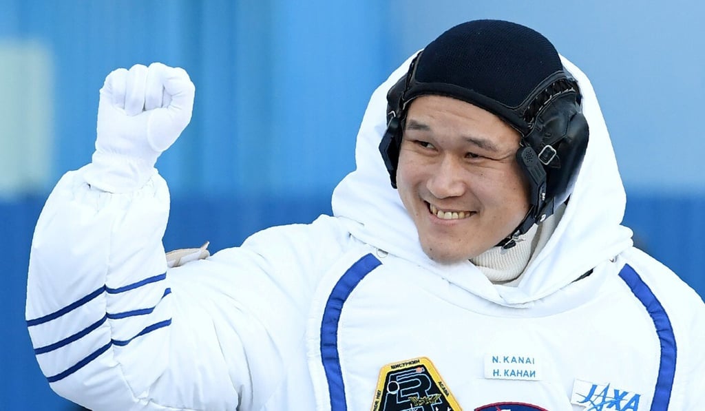 Norishige Kanai of the Japan Aerospace Exploration Agency during the send-off ceremony before his departure for the International Space Station in 2017. Photo: Reuters Norishige Kanai of the Japan Aerospace Exploration Agency during the send-off ceremony before his departure for the International Space Station in 2017. Photo: Reuters