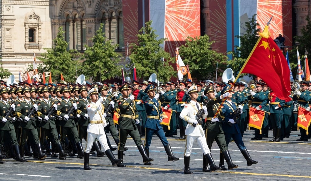 The People's Liberation Army guard of honour takes part in the Victory Day parade in Moscow’s Red Square in June. Photo: Xinhua