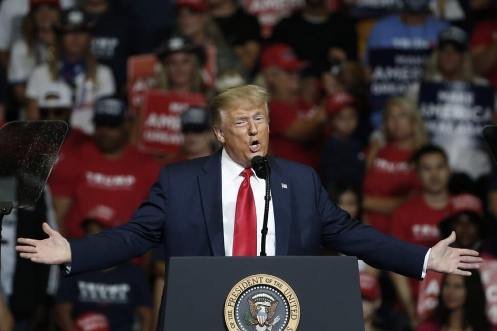 President Donald Trump speaks at a recent campaign rally in Tulsa, Oklahoma. Photo: AP