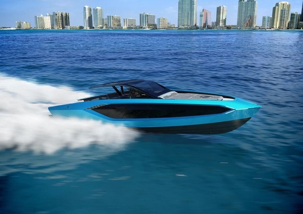 The Lamborghini 63 luxury speedboat was developed with Italian Sea Group. Photo: Lamborghini The Lamborghini 63 luxury speedboat was developed with Italian Sea Group. Photo: Lamborghini