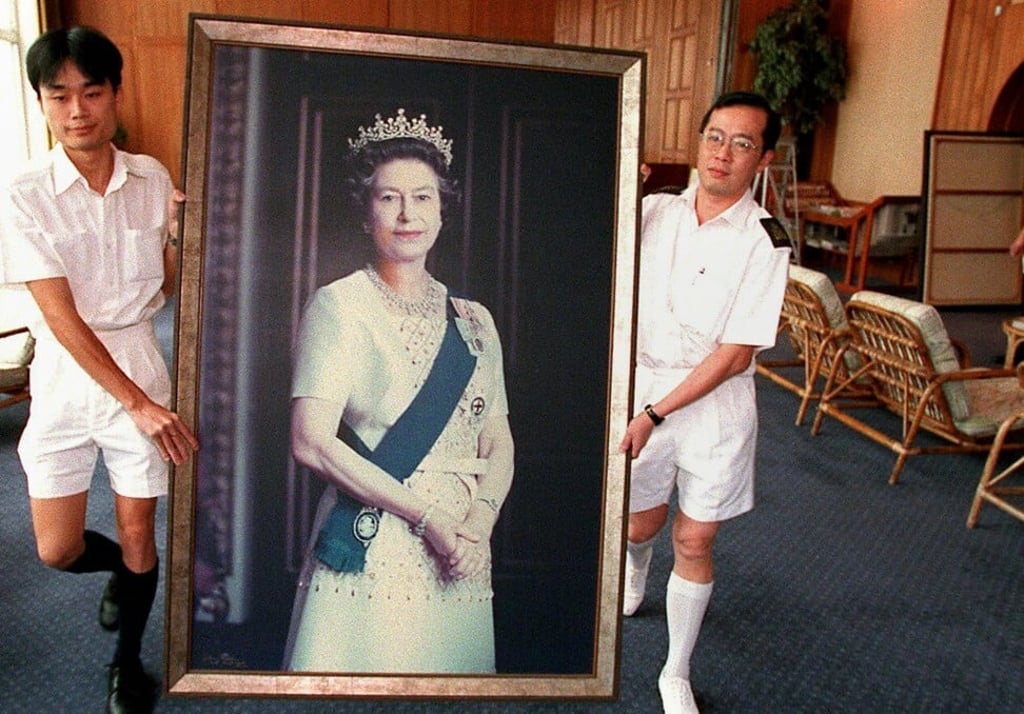 The queen in her official portrait wearing the Girls of Great Britain and Ireland Tiara. Photo: AFP