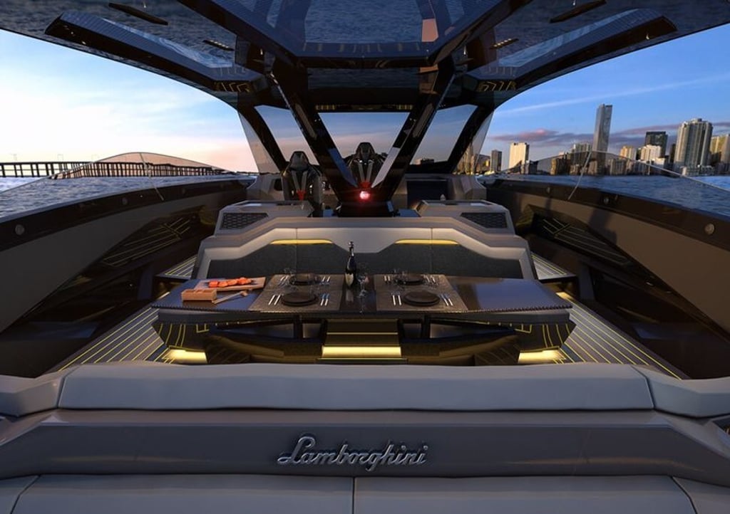 Lamborghini’s trademark hexagonal shapes and Y-motif are incorporated. Photo: Lamborghini Lamborghini’s trademark hexagonal shapes and Y-motif are incorporated. Photo: Lamborghini
