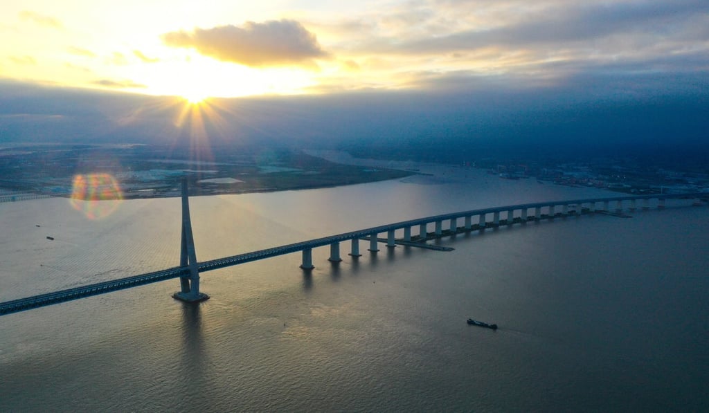 The road-rail cable-stayed bridge with the world's longest span opened to traffic on Wednesday. Photo: Xinhua