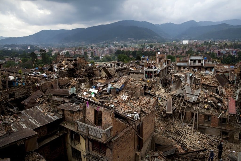 Destroyed buildings seen in Bhaktapur after the earthquake struck Nepal on April 25, 2015. Photo: NZME