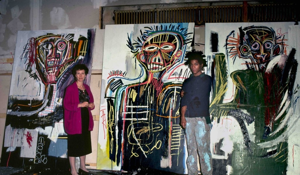 Jean-Michel Basquiat and Annina Nosei in his studio in the basement of the Annina Nosei Gallery in New York in 1982. Photo: Photograph: Naoki Okamoto/The Estate of Jean-Michel Basquiat