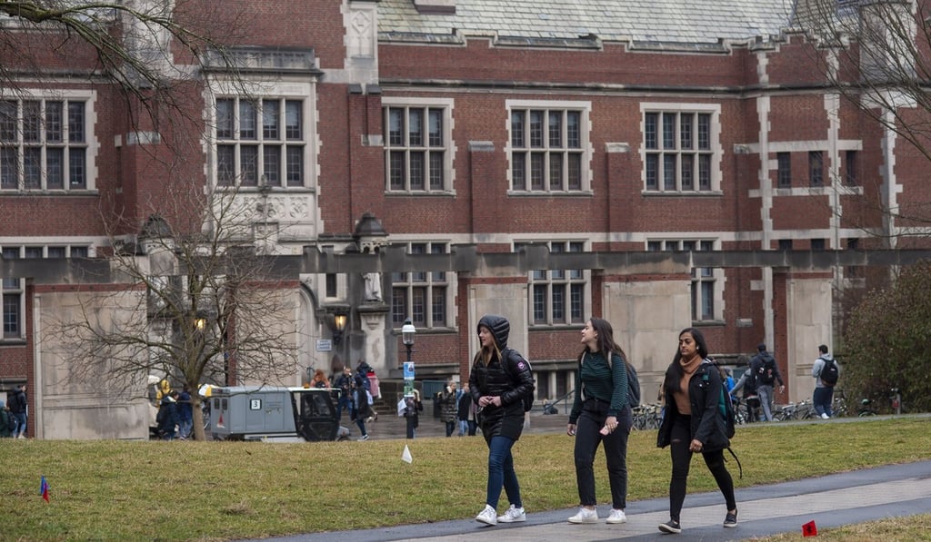 Students walk on campus at Princeton University in February. Photo: AFP