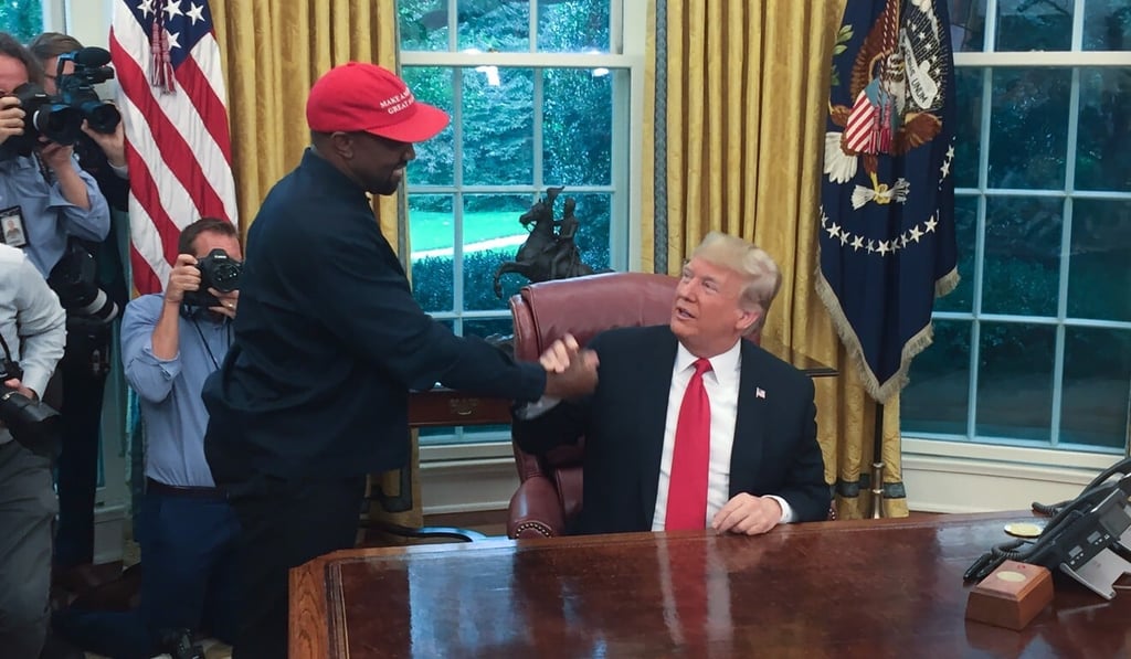 US President Donald Trump meets with rapper Kanye West in the Oval Office in 2018. File photo: AFP US President Donald Trump meets with rapper Kanye West in the Oval Office in 2018. File photo: AFP
