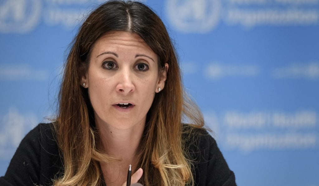 WHO Covid-19 technical lead Maria Van Kerkhove attends a press conference at the WHO headquarters in Geneva on Friday. Photo: AFP