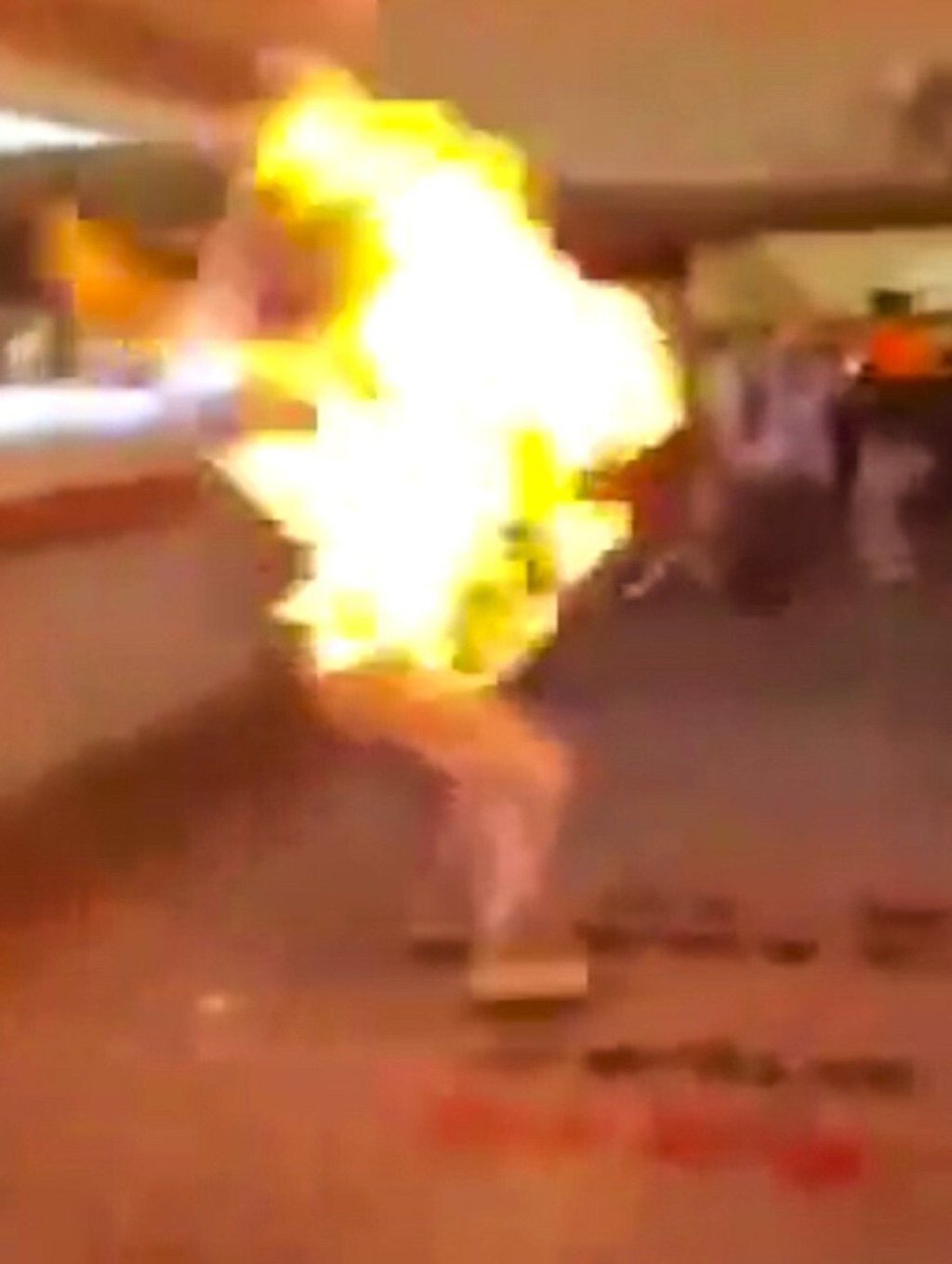 A construction worker was set on fire in a shocking outbreak of violence last November in Ma On Shan. Photo: Handout