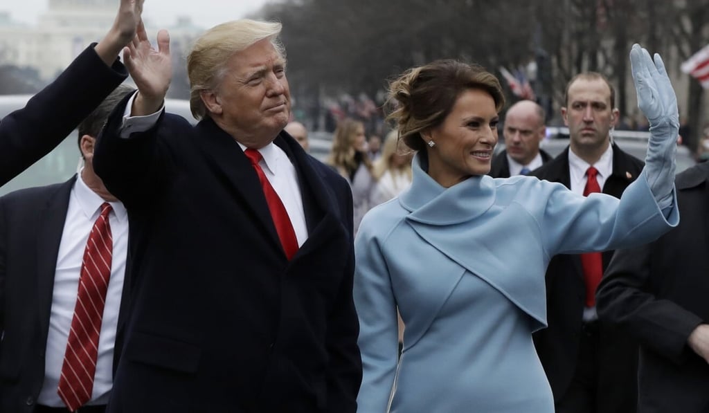 The statue sported a blue coat resembling the one Melania Trump wore at US President Donald Trump’s swearing-in in January 2017. Photo: AP