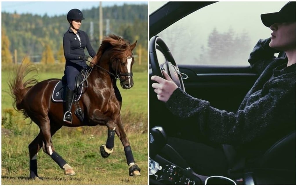 Horseback or second-hand cars for Alexandra (left) and Katharina Andresen. Photos: Instagram