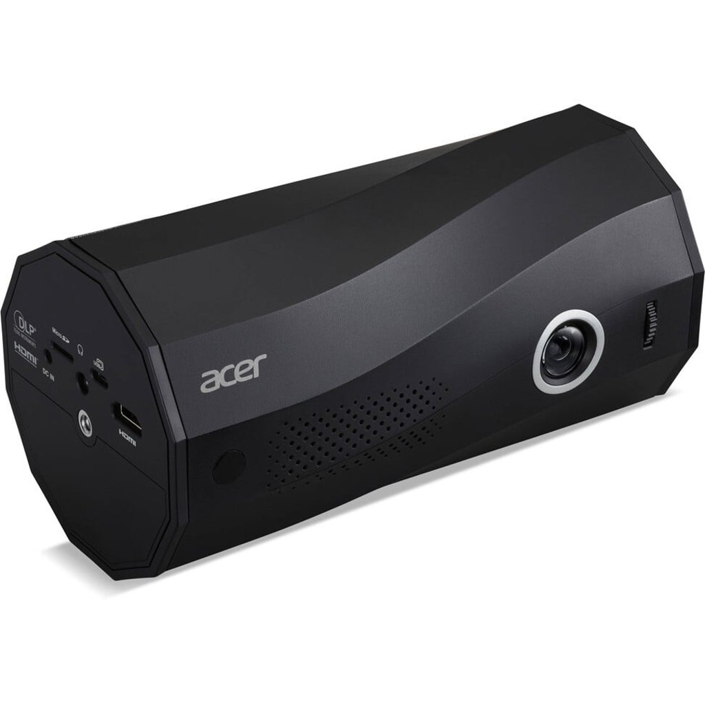 The projector has a unique design that looks like a large beer can. Photo: ACER