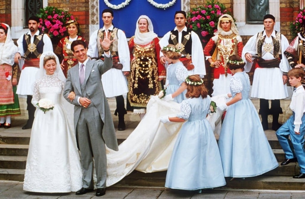 Marie-Chantal Miller and Crown Prince Pavlov following their wedding in 1995. Photo: UPPA Marie-Chantal Miller and Crown Prince Pavlov following their wedding in 1995. Photo: UPPA