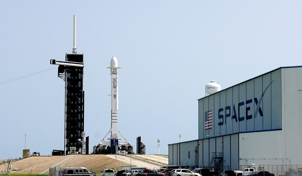 A Falcon 9 SpaceX rocket stands ready for launch at pad 39A at the Kennedy Space Centre. Photo: AP Photo