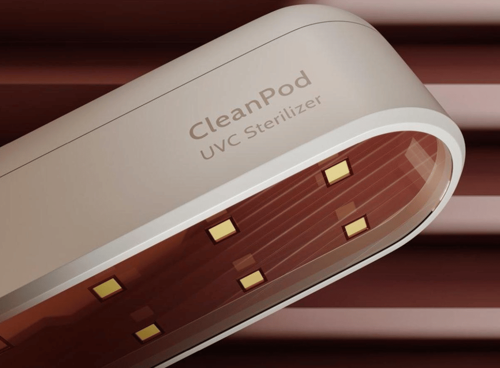 The Monos CleanPod UVC Steriliser gives three hours of sterilising between charges.