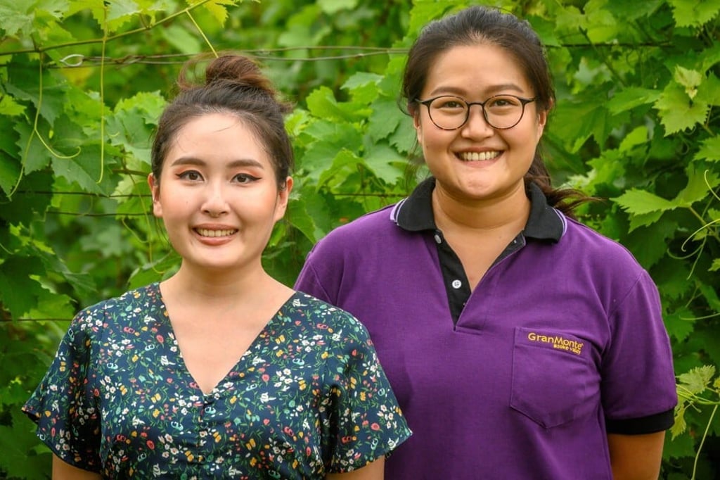 Mimi (left) and Nikki Lohitnavy at their GranMonte Vineyard and Winery in Nakhon Ratchasima, Thailand. The sisters have battled Thailand’s tropical climate, chased off elephants from their vineyards and won over a sceptical public to their award-winning wine. Photo: AFP Mimi (left) and Nikki Lohitnavy at their GranMonte Vineyard and Winery in Nakhon Ratchasima, Thailand. The sisters have battled Thailand’s tropical climate, chased off elephants from their vineyards and won over a sceptical public to their award-winning wine. Photo: AFP